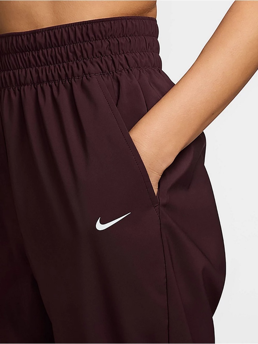 NWT! Large Nike Women’s Burgundy Crush One Dri-FIT High-Waisted 7/8 Joggers PC 🖤 - Picture 5 of 8